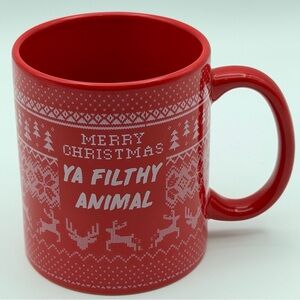 Typo “Merry Christmas Ya Filthy Animal” Red Stoneware Holiday Mug 12oz